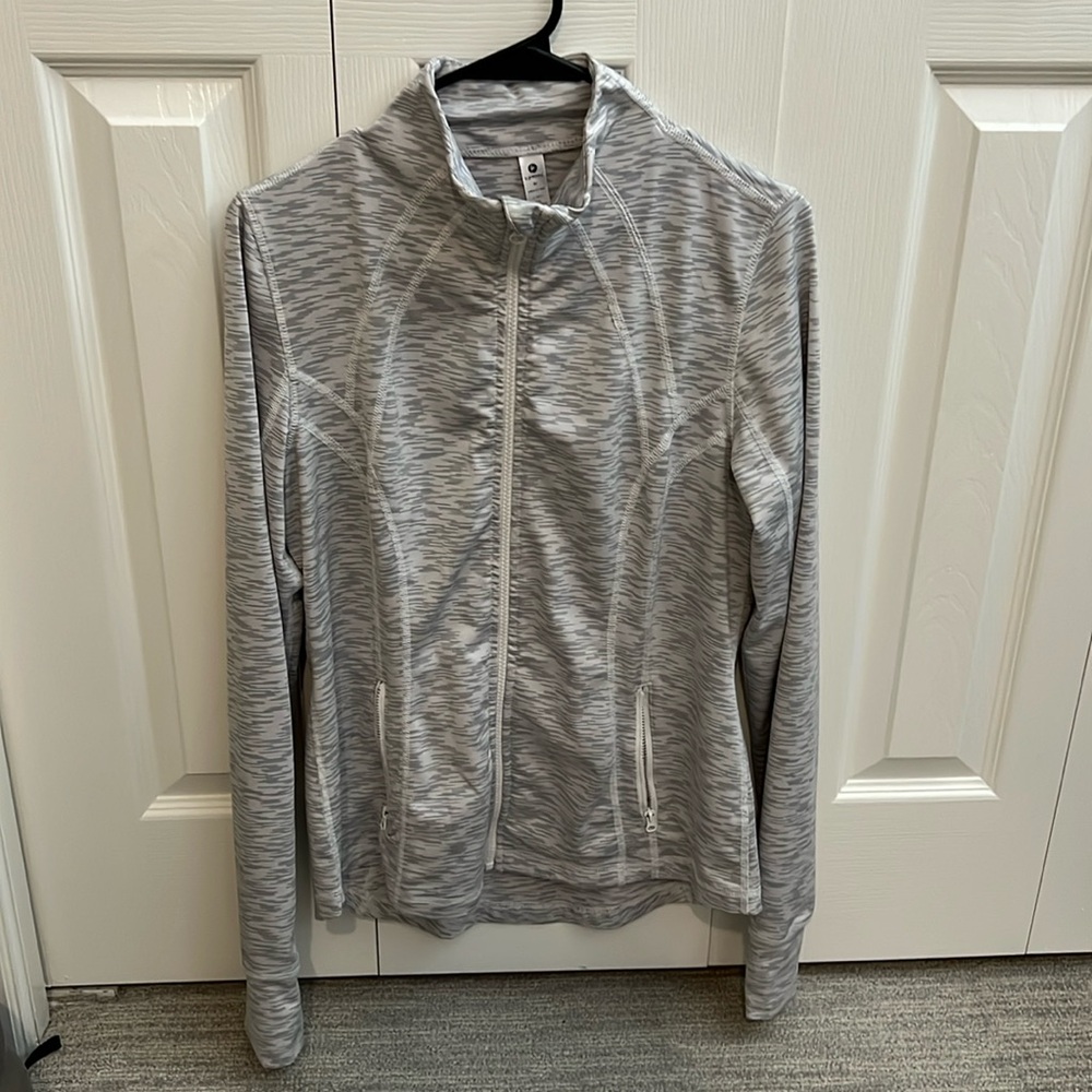 White grey athleisure jacket